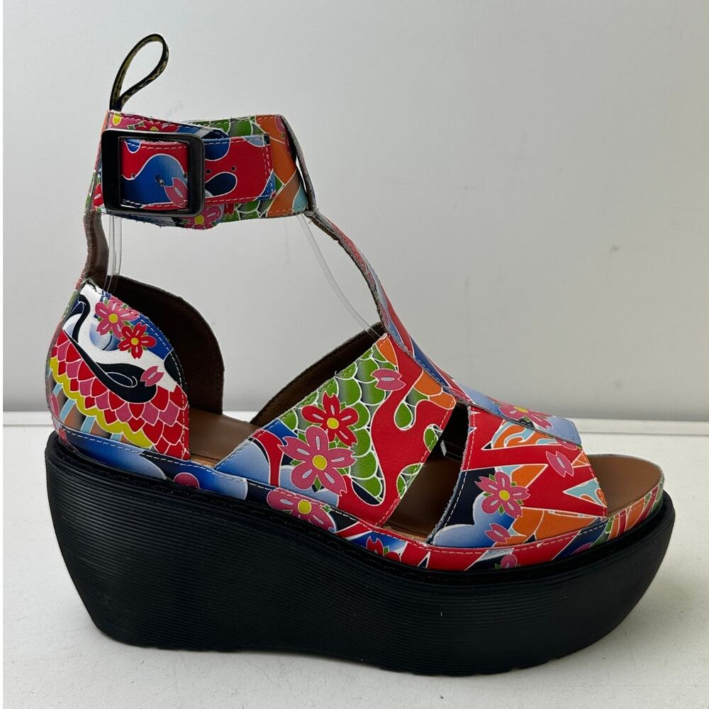 Dr. Martens Bessie Psychedelic Tattoo Wedge Sandals Women's Sz 8 - Picture 3 of 11